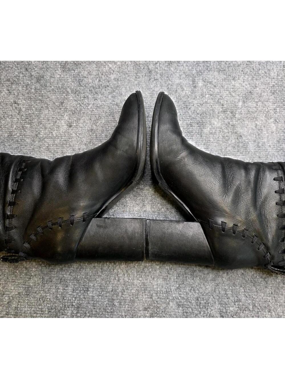 Tory Burch Contraire Block Heel Leather Boot Black Size 9 - Picture 6 of 15